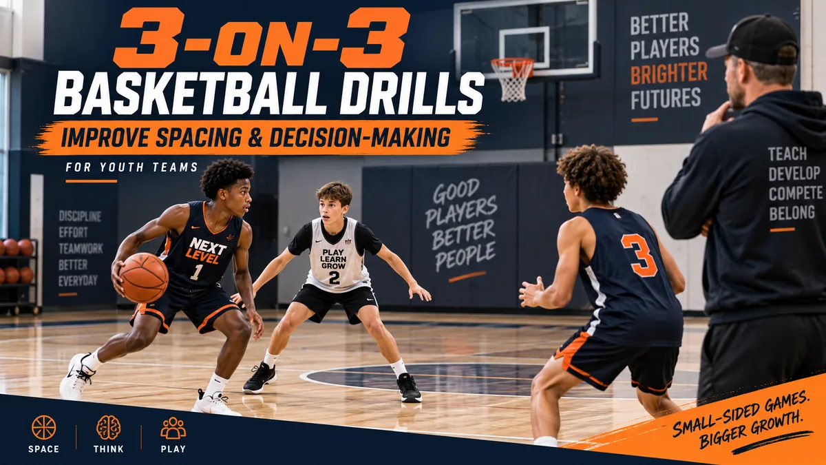 3-on-3 basketball drills for youth teams improving spacing and decision-making